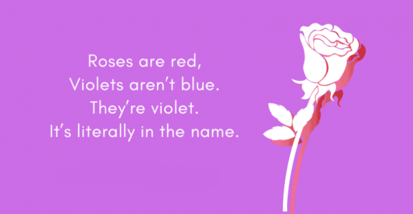   Róże to czerwone fiołki to niebieskie żarty